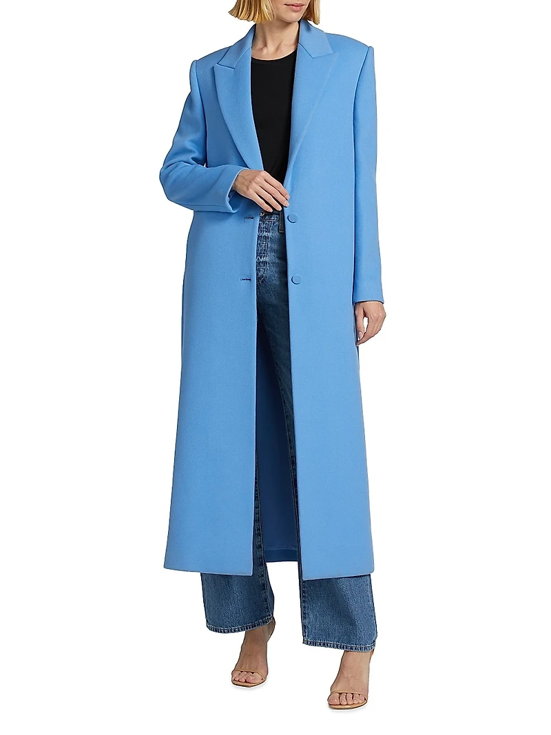 Wool-Angora Blend Long Coat