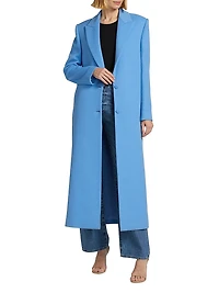 Wool-Angora Blend Long Coat