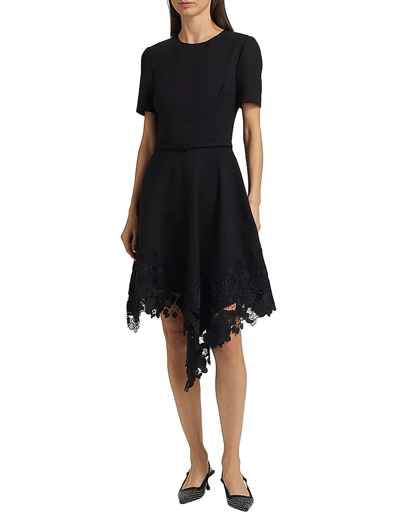Orchid Guipure Lace-Hem Dress