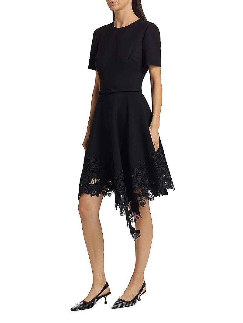 Orchid Guipure Lace-Hem Dress