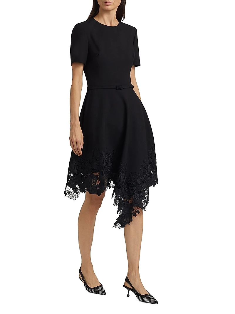 Orchid Guipure Lace-Hem Dress