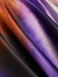 Abstract Orchid Satin Cocktail Dress