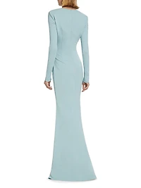 Orchid Threadwork Cady Trumpet Gown