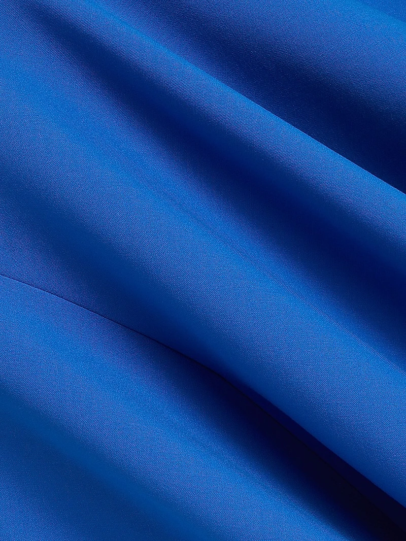 Wave Seam Wool Midi-Dress