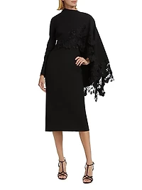 Orchid Guipure Drape Sheath Dress
