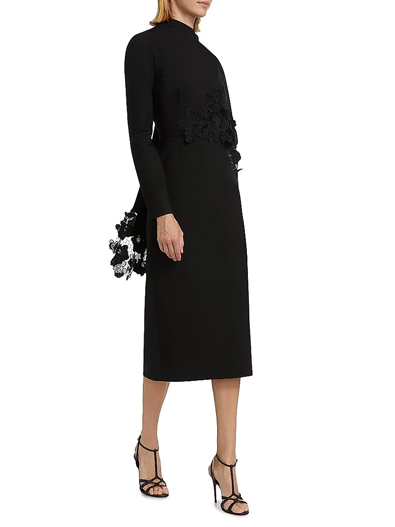 Orchid Guipure Drape Sheath Dress