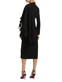 Orchid Guipure Drape Sheath Dress