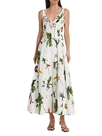 Orchid Poplin Zip-Front Cocktail Dress