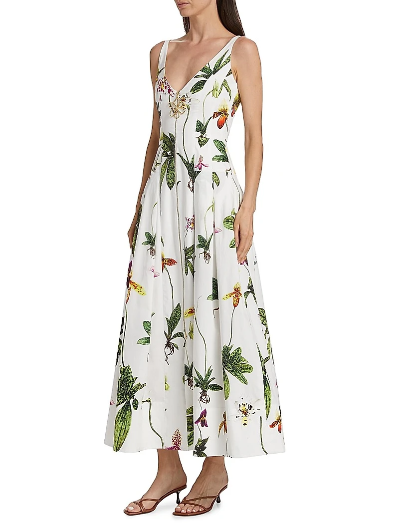 Orchid Poplin Zip-Front Cocktail Dress