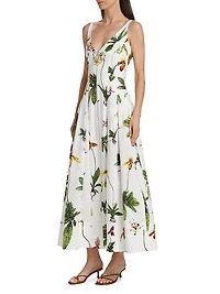 Orchid Poplin Zip-Front Cocktail Dress