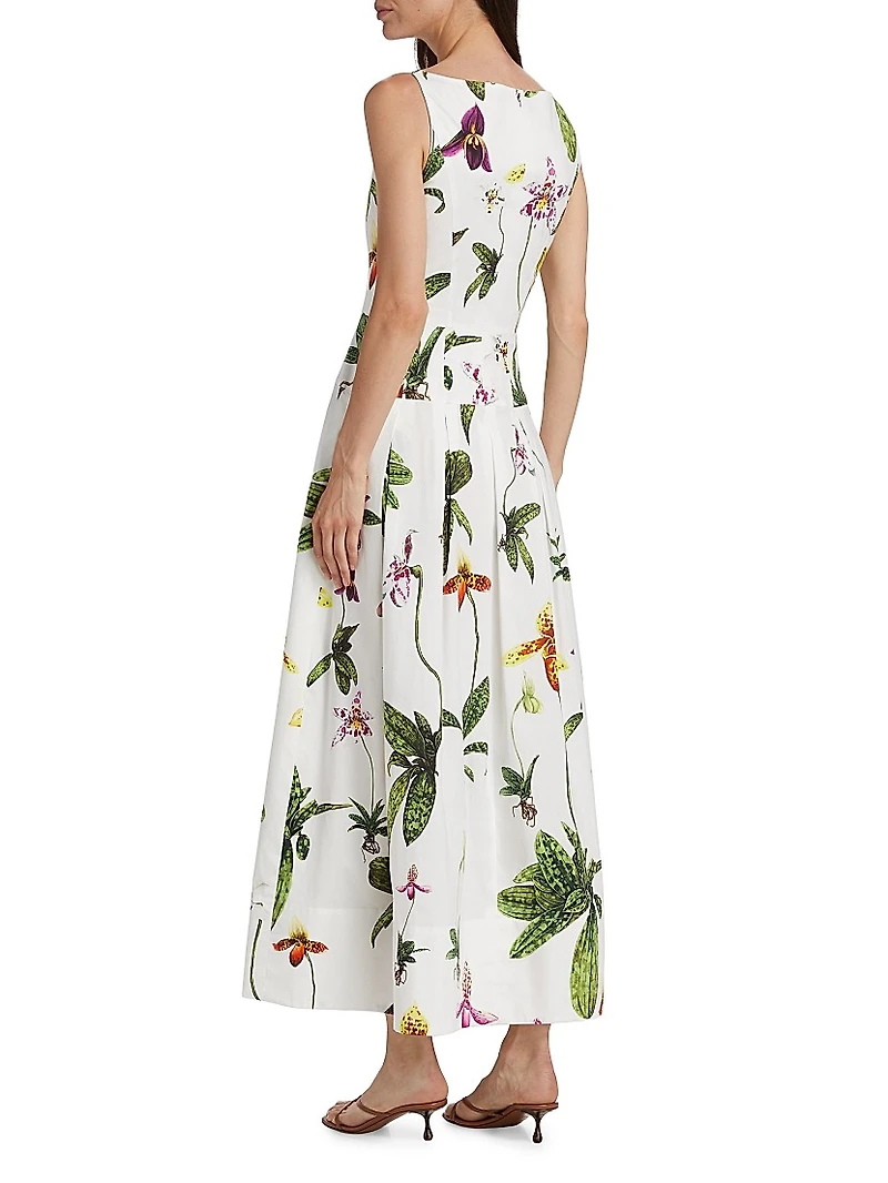 Orchid Poplin Zip-Front Cocktail Dress