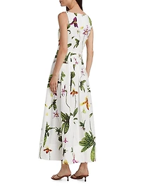 Orchid Poplin Zip-Front Cocktail Dress