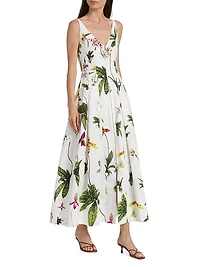 Orchid Poplin Zip-Front Cocktail Dress