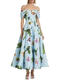 Orchid Drape Off-the-Shoulder Cocktail Dress
