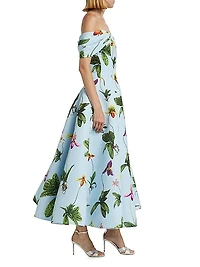 Orchid Drape Off-the-Shoulder Cocktail Dress