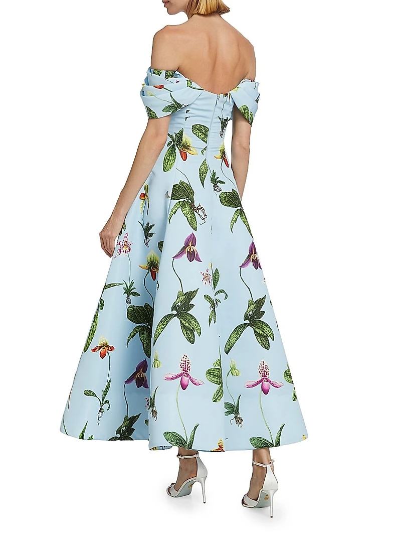 Orchid Drape Off-the-Shoulder Cocktail Dress