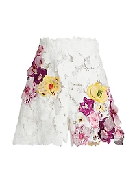 Climbing Orchid Guipure Lace Shorts
