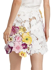 Climbing Orchid Guipure Lace Shorts