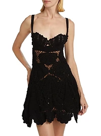 Shell Crochet Sweetheart Minidress