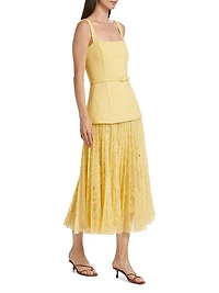 Orchid Guipure & Tweed Cocktail Dress