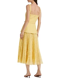 Orchid Guipure & Tweed Cocktail Dress