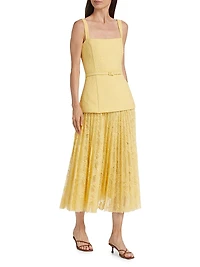 Orchid Guipure & Tweed Cocktail Dress