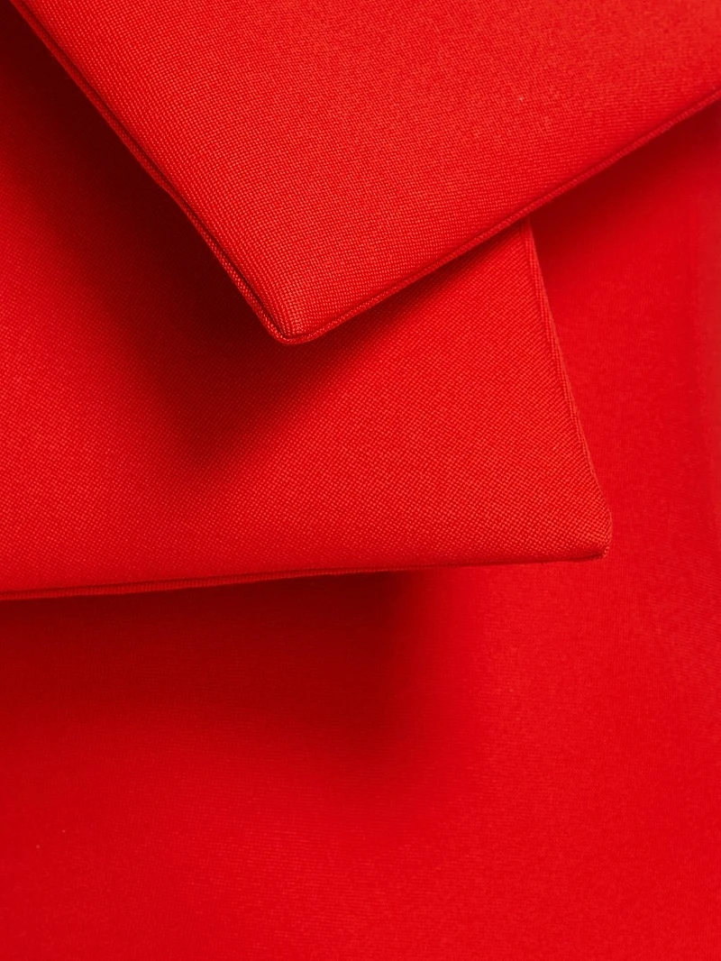 Wool-Blend Wrap Capelet Midi-Dress