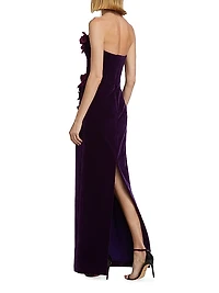 Orchid Embroidered Velvet Gown