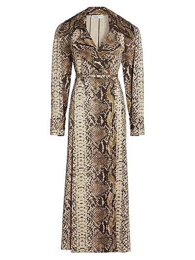 Snake Cotton Double-Breasted Trench Coat