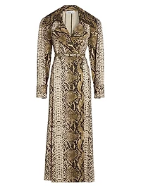 Snake Cotton Double-Breasted Trench Coat
