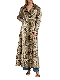 Snake Cotton Double-Breasted Trench Coat
