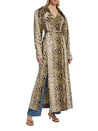 Snake Cotton Double-Breasted Trench Coat