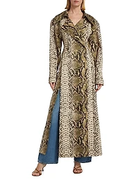 Snake Cotton Double-Breasted Trench Coat
