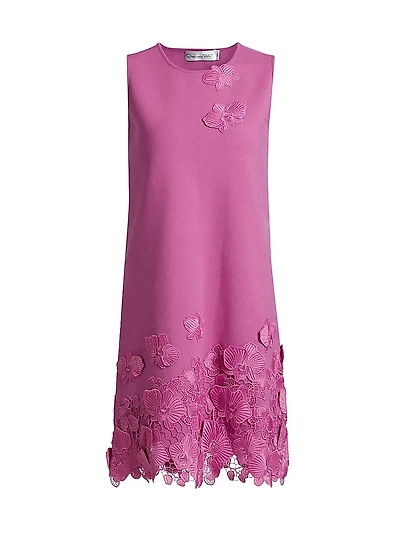 Lace Appliqué Trapeze Minidress