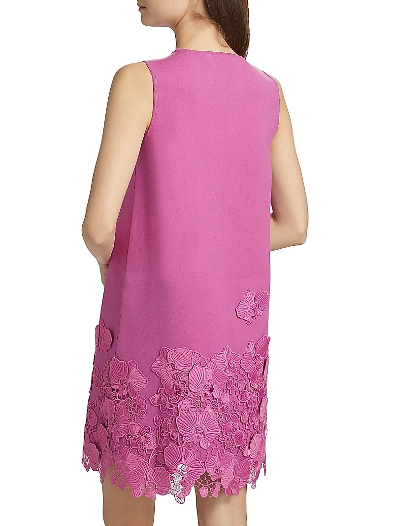 Lace Appliqué Trapeze Minidress