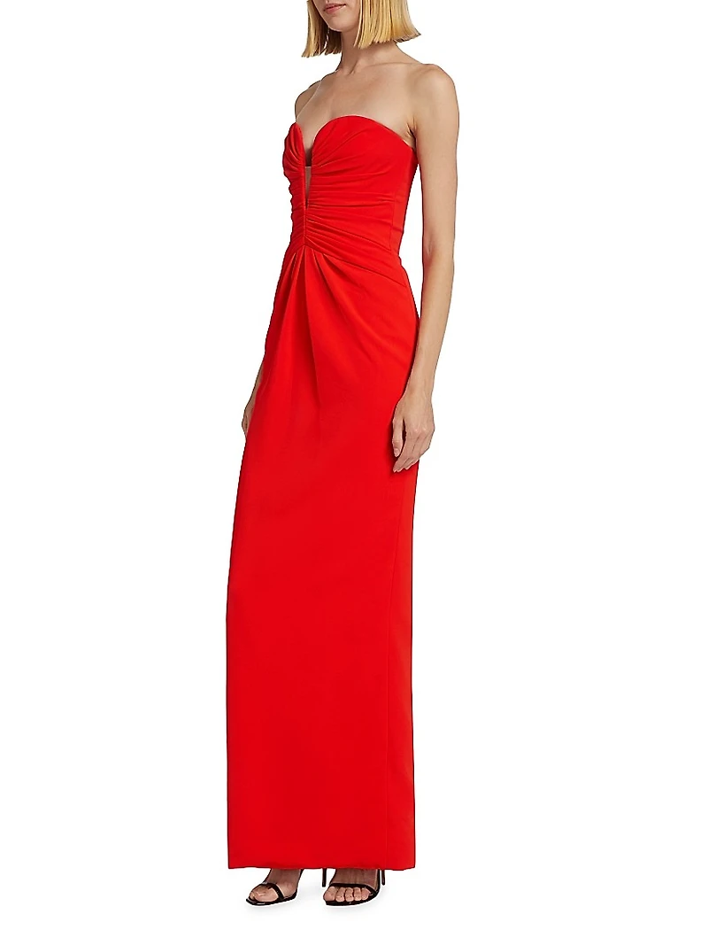 Ruched Strapless Gown