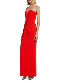 Ruched Strapless Gown