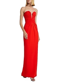 Ruched Strapless Gown