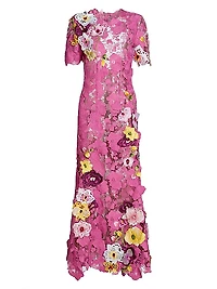 Orchid Threadwork Lace Cocktail Dress