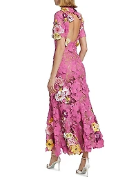 Orchid Threadwork Lace Cocktail Dress