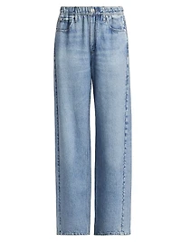 Miramar Elasticized Printed Wide-Leg Jeans