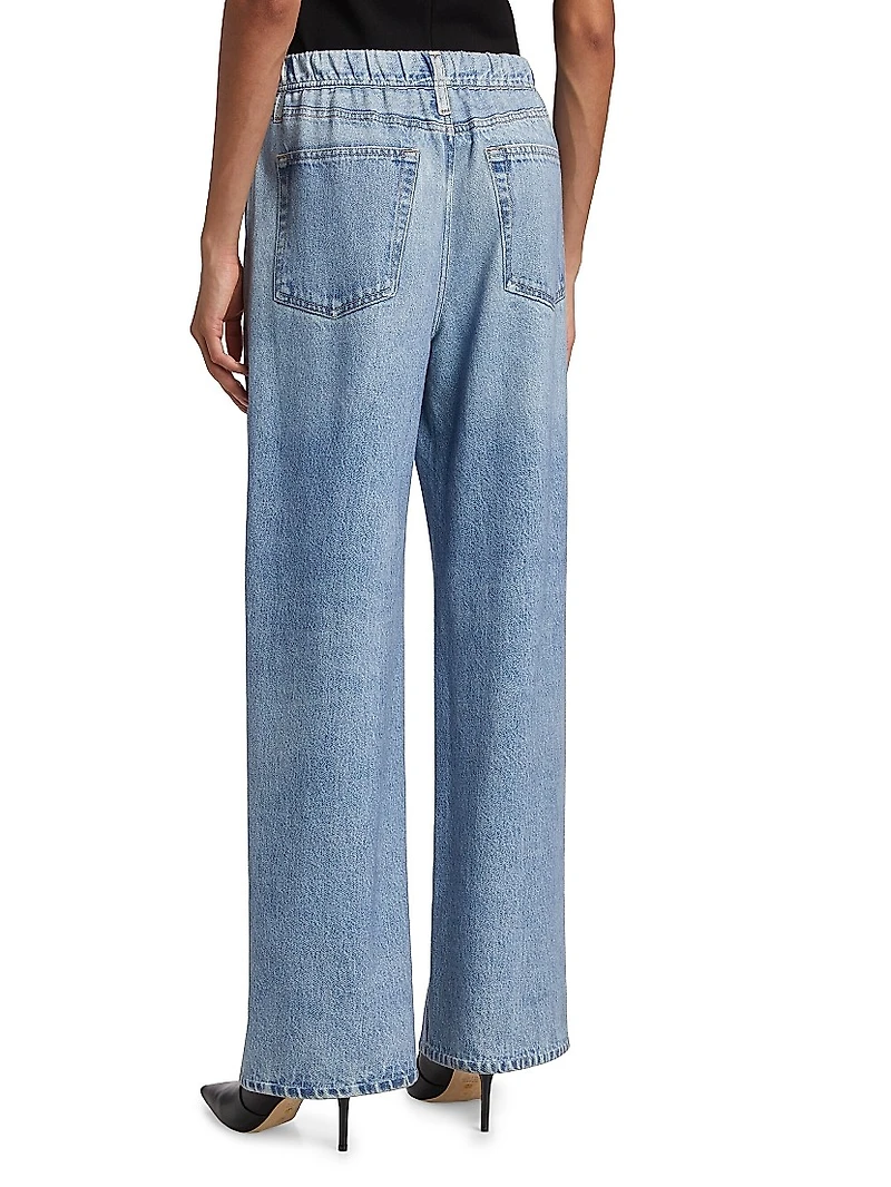 Miramar Elasticized Printed Wide-Leg Jeans