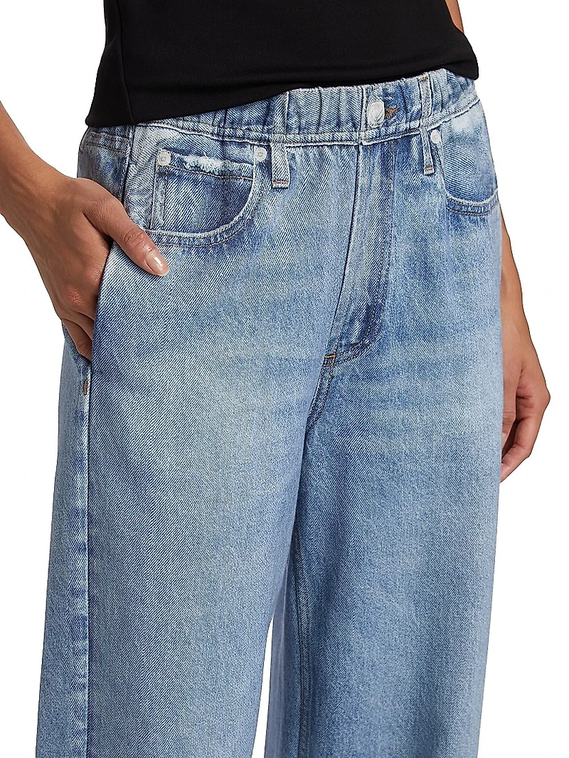 Miramar Elasticized Printed Wide-Leg Jeans