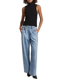 Miramar Elasticized Printed Wide-Leg Jeans