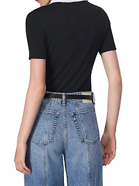 Knit Button Short-Sleeve Polo Shirt