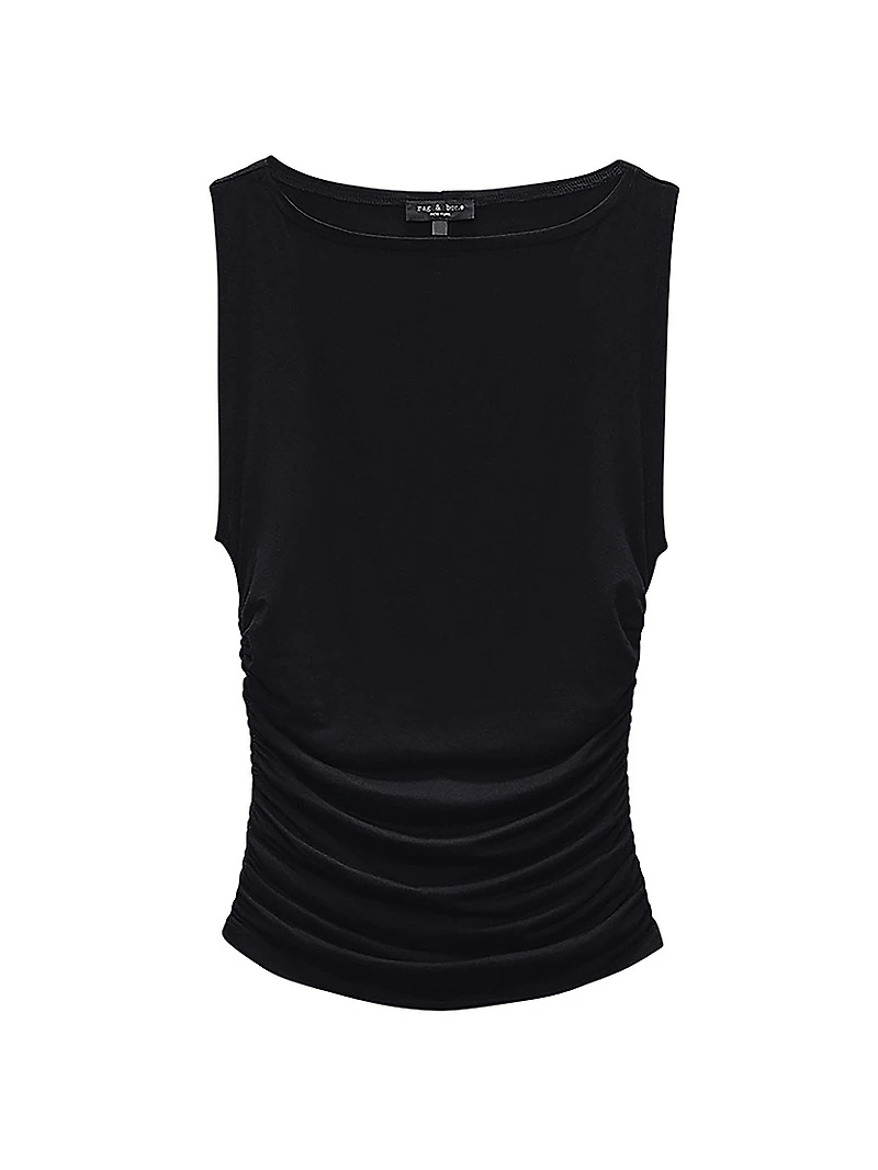 Luca Ruched Sleeveless Tank Top