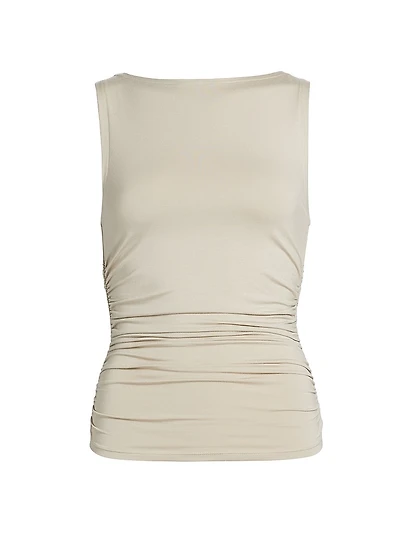 Luca Ruched Sleeveless Tank Top