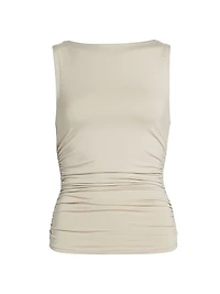 Luca Ruched Sleeveless Tank Top