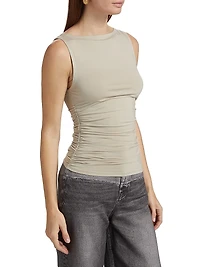 Luca Ruched Sleeveless Tank Top