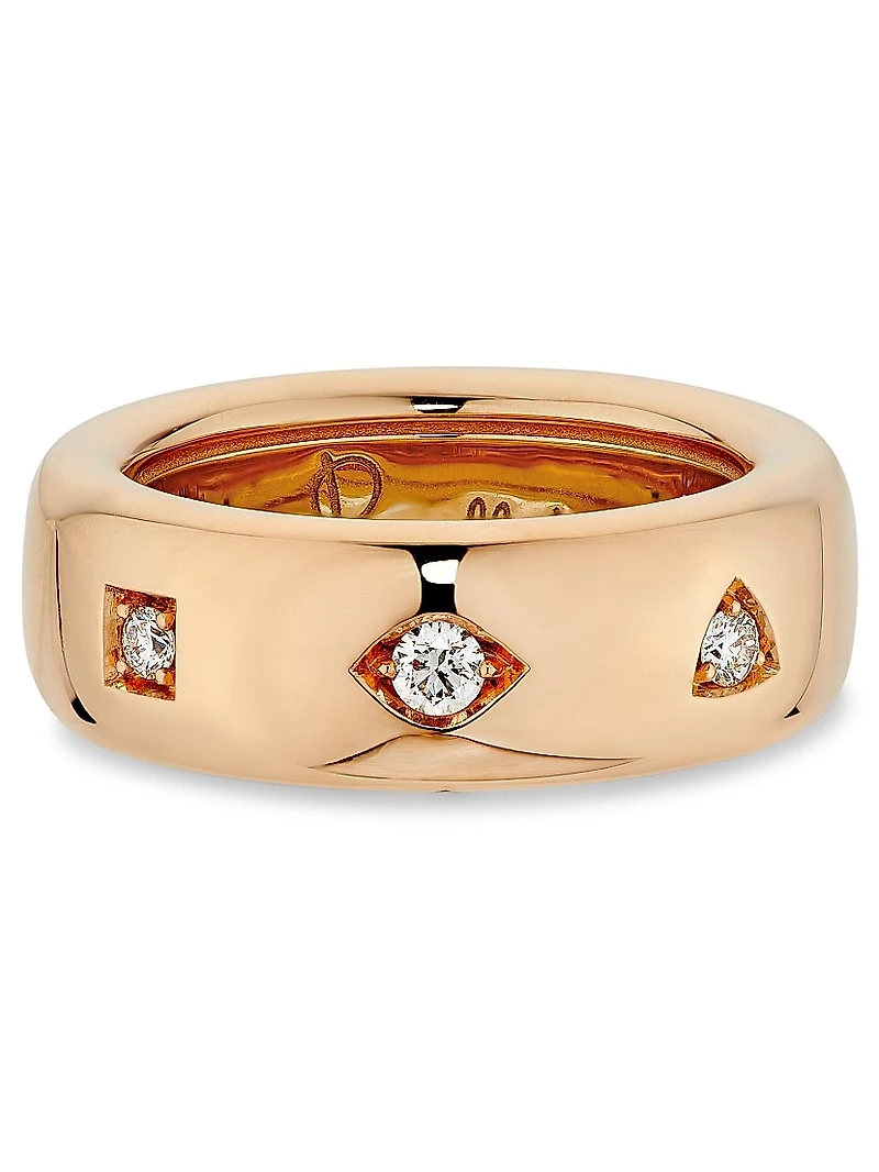 Iconica 18K Rose Gold & 0.10 TCW Diamond Wide Ring